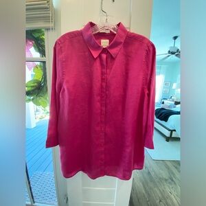 Pink no-iron linen Chico blouse